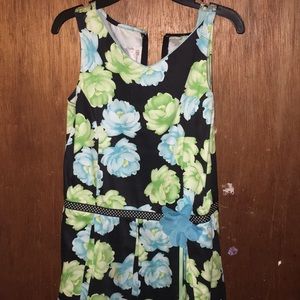 Blue and green Easter floral dress